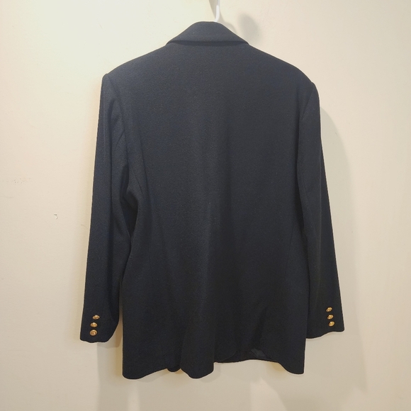 APPLESEED'S Women's Black Wool Blend Military Button Blazer size 12 - Picture 6 of 12